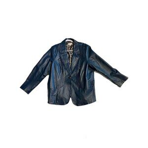 Plus Size 2XL blue Leather Jacket From D & co. denim & company leather jacket